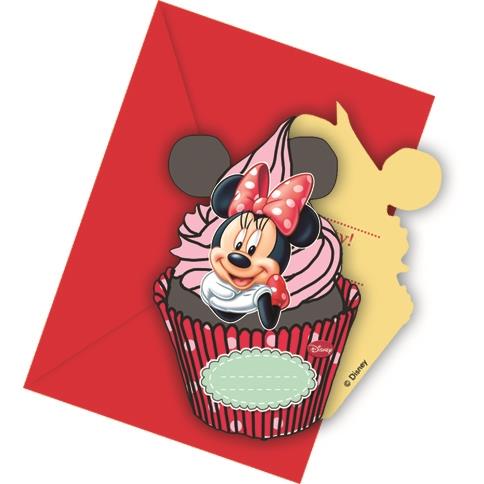 Minnie Mouse Invitations (Cafe) Pack of 6 | Party Save Smile