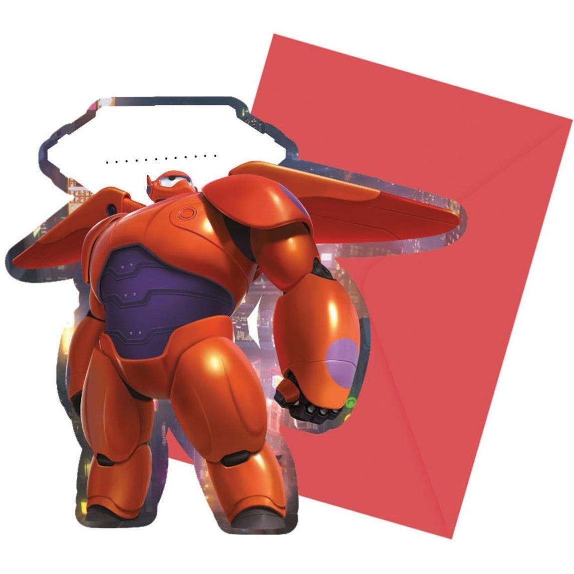 Big Hero 6 Birthday Invitations with Envelopes Pack of 6 | Party Save Smile