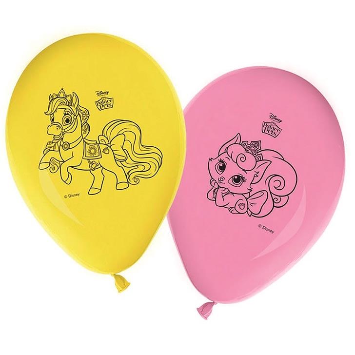 Disney Princess Pets Latex Balloons Pack of 8 | Party Save Smile
