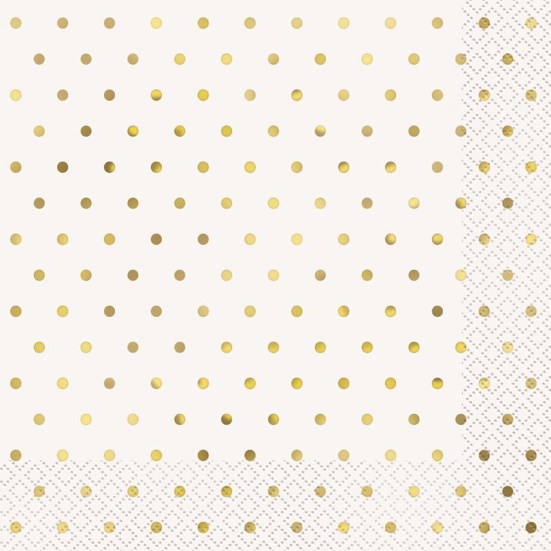 Elegant Gold Spot 50th Wedding Anniversary Napkins Pack of 16 | Party Save Smile