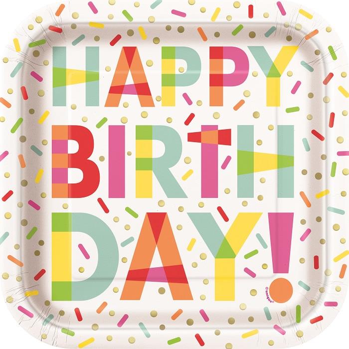 Sprinkles Donut Party Plates Pack of 8 | Party Save Smile