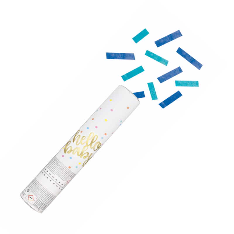 Blue Gender Reveal Confetti Cannon 30cm | Party Save Smile