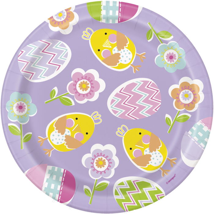 Easter Rabbits Lilac Cake Plates Pack of 8 | Party Save Smile