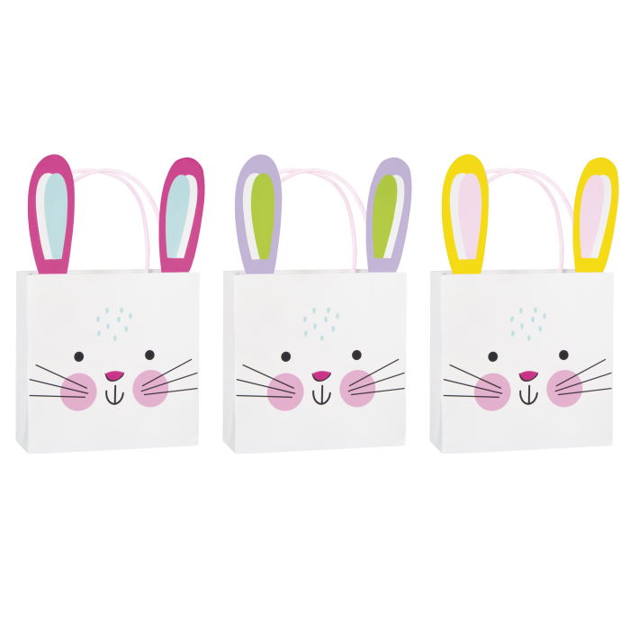 Easter Bunny Rabbit Paper Party Favour Treat Bags Pack of 3 | Party Save Smile