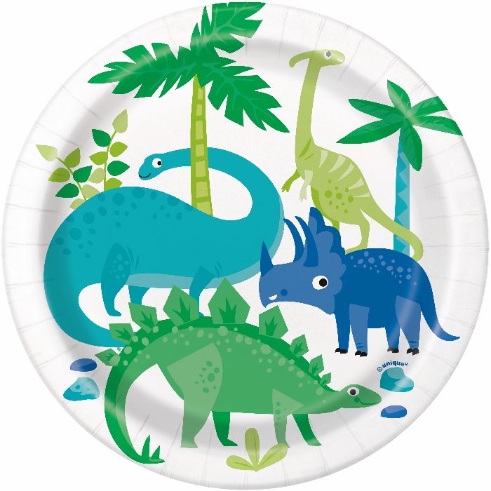 Small Dinosaur Party Plates Pack of 8 | Party Save Smile