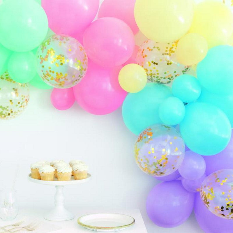 Pastel Balloon Garland Kit with Confetti | Party Save Smile