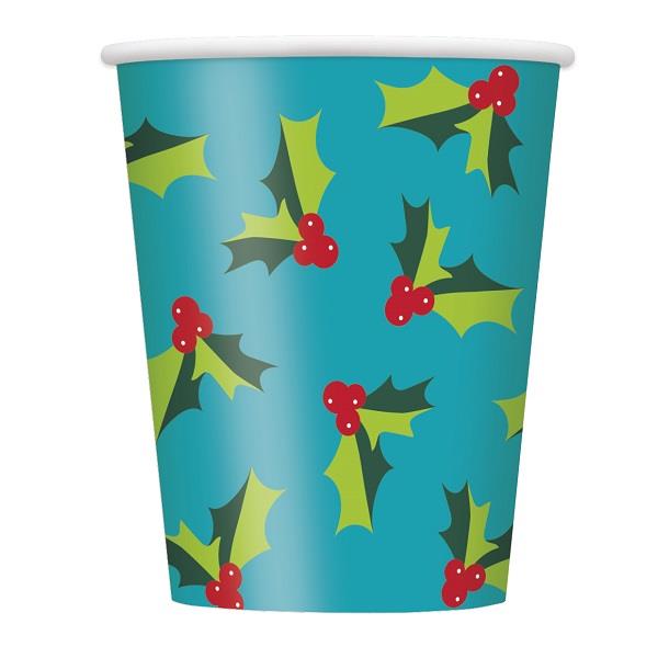 Holly Berries | Christmas Party Cups Pack of 8 | Party Save Smile