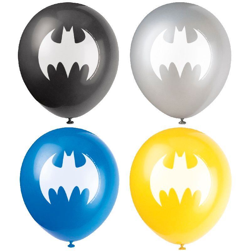 Batman Logo Latex Balloons Pack of 8 | Party Save Smile