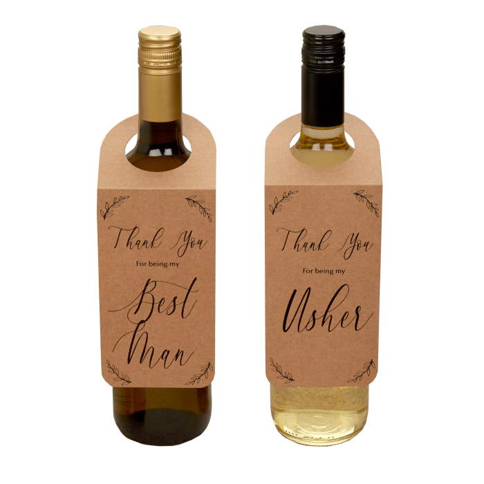 Rustic Best Man and Usher Thank You Tags Pack of 3 | Party Save Smile