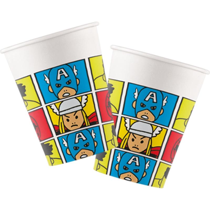 Avengers Pop Art Paper Cups Pack of 8 | Party Save Smile
