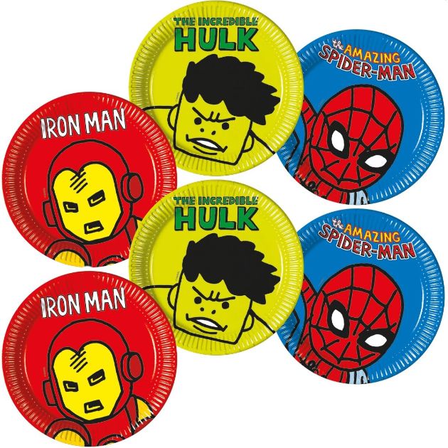 Marvel Avengers Pop Art Party Plates 23cm Pack of 8 | Party Save Smile