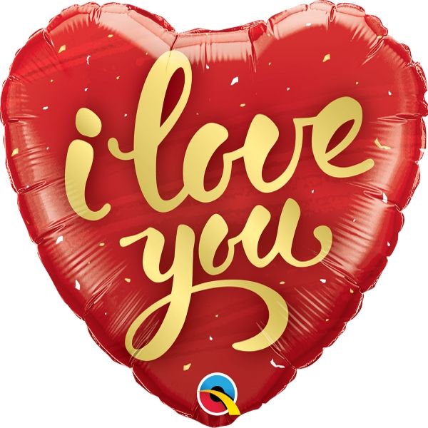 I Love You Gold Script Foil Balloon 18 Inch | Party Save Smile