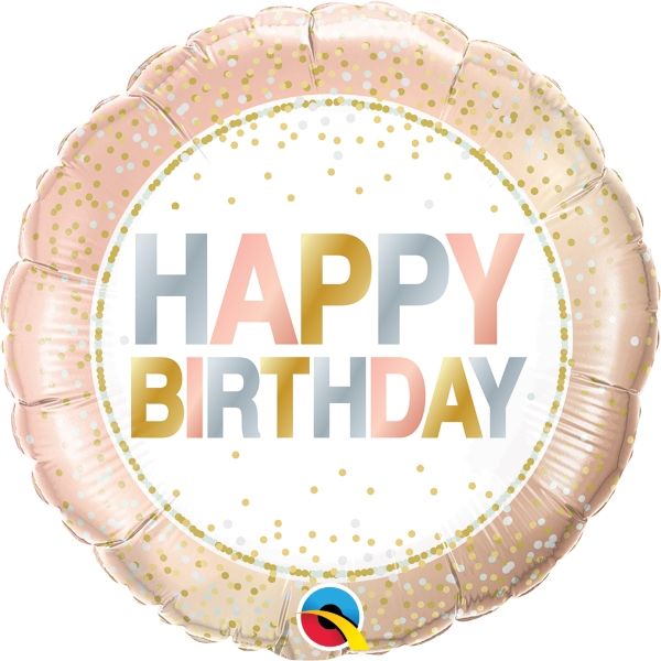 Metallic Pastel Dots Happy Birthday Foil Balloon 18 Inch | Party Save Smile