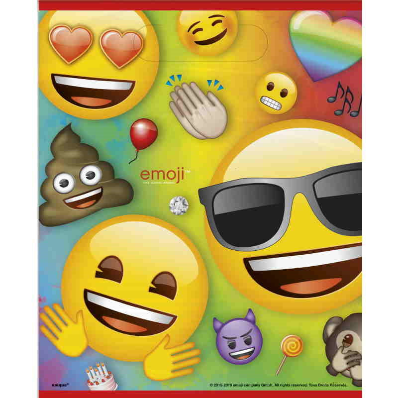 Emoji Rainbow Fun Party Favour Loot Bags Pack of 8 | Party Save Smile