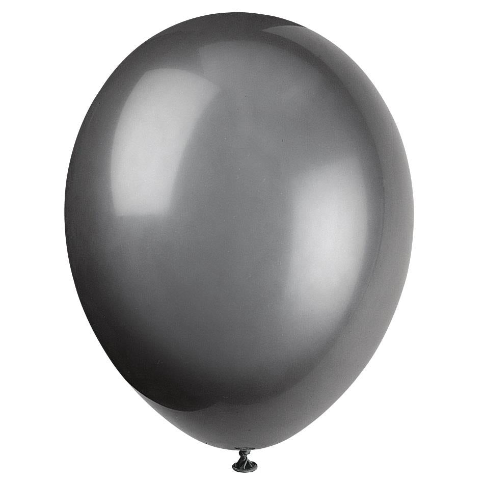 Black Latex Balloons 12 inch Pack of 10 | Party Save Smile