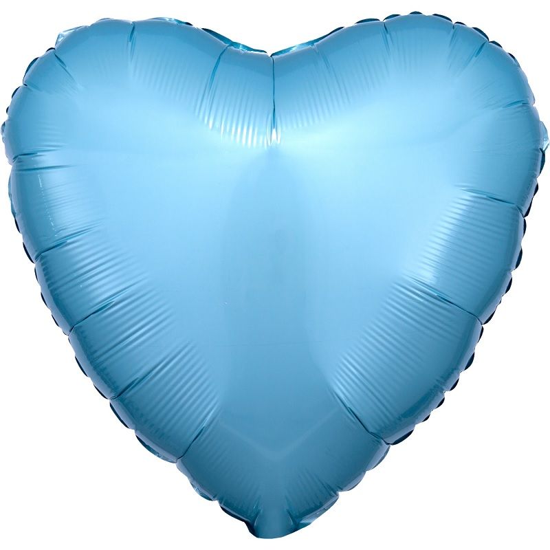Baby Blue Heart Foil Balloons - Anagram 18 inches | Party Save Smile