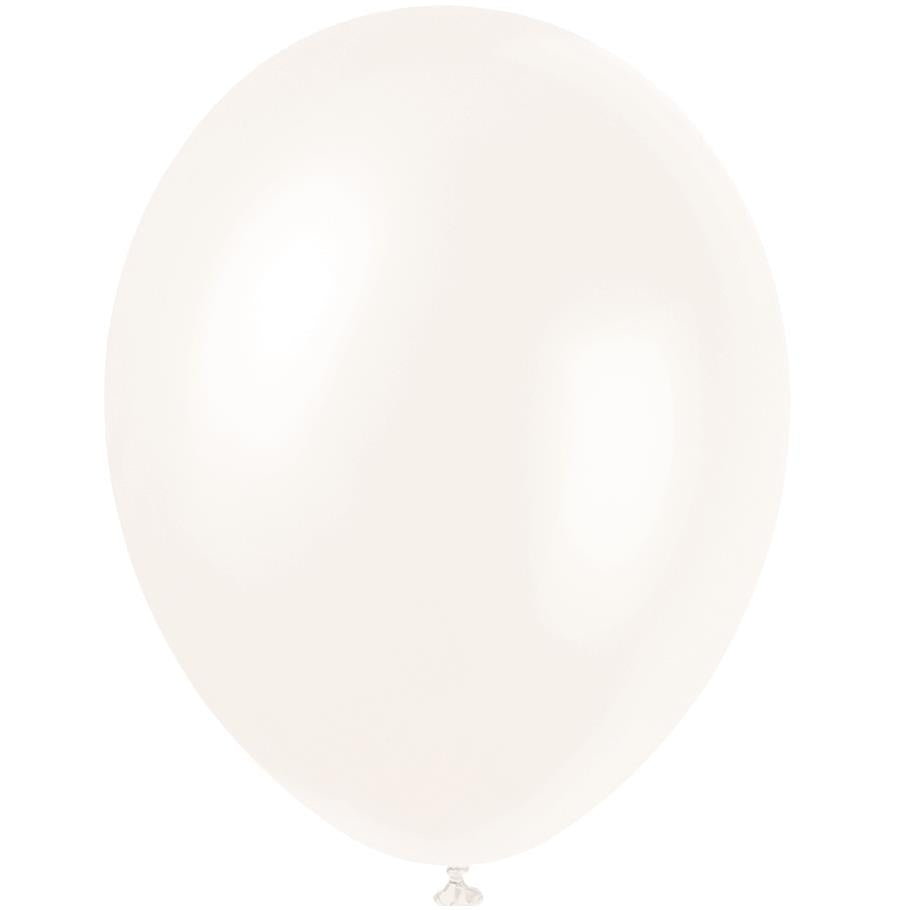 Iridescent White 12 inch Party Latex Balloons Pack of 8 | Party Save Smile