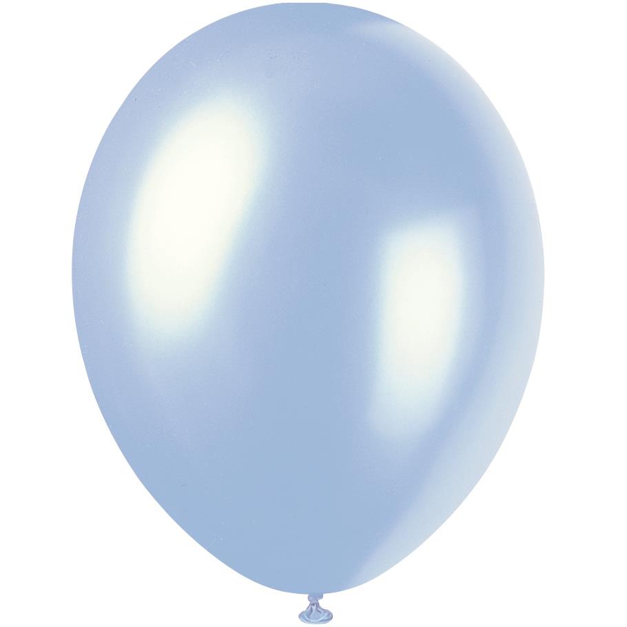 Sky Blue Pearl Crystal Party Latex Balloons Pack of 8 | Party Save Smile