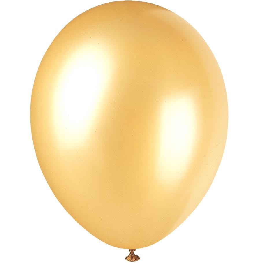 Pearl Gold Latex Balloons Pack of 8 | Party Save Smile
