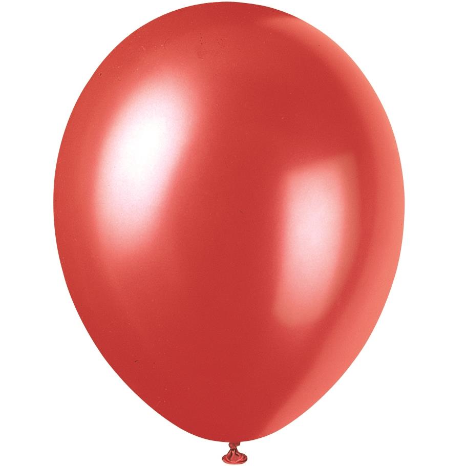 Flame Pearl Red Latex Balloons 12 inch Pack of 8 | Party Save Smile