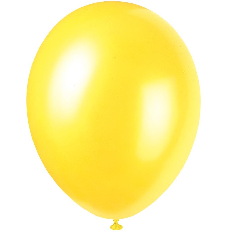 Cajun Yellow Pearl Party Latex Balloons Pack of 8 | Party Save Smile
