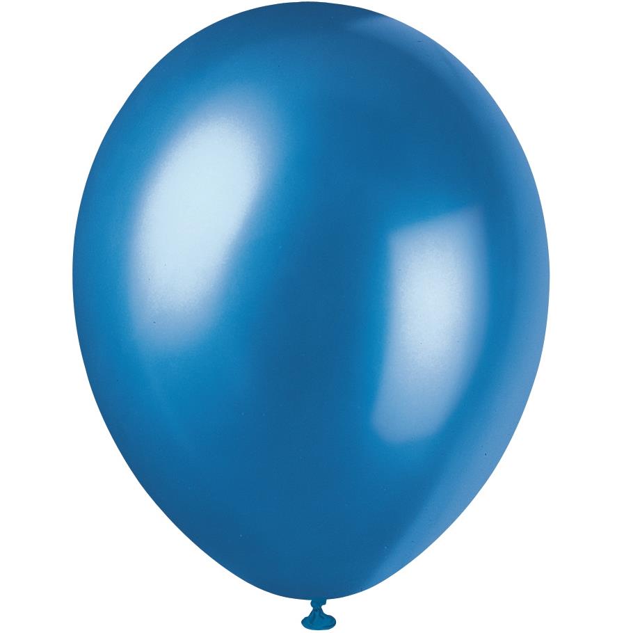 Cosmic Blue Pearl Party Latex Balloons Pack of 8 | Party Save Smile