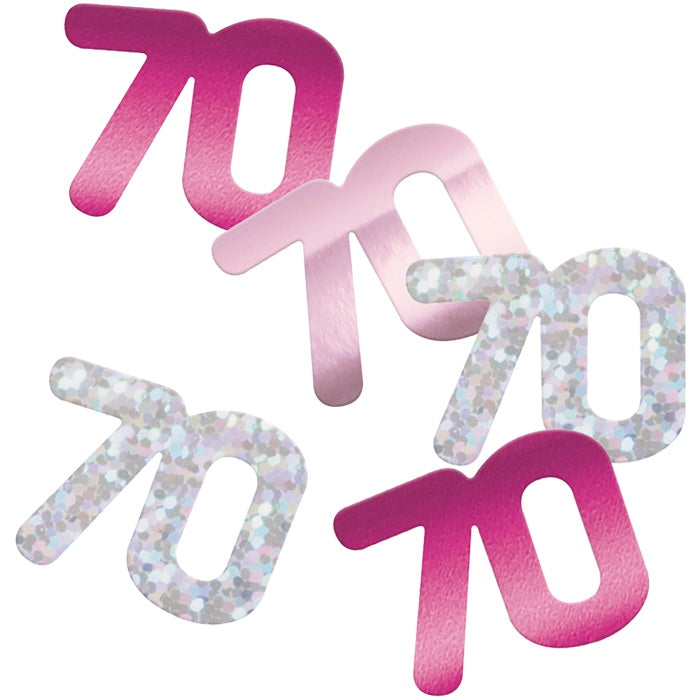 Pink and Silver 70 Confetti 14g | Party Save Smile