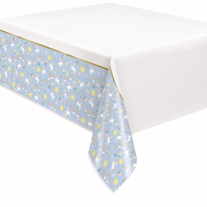 Dainty Unicorn Plastic Tablecover 137 x 213cm | Party Save Smile