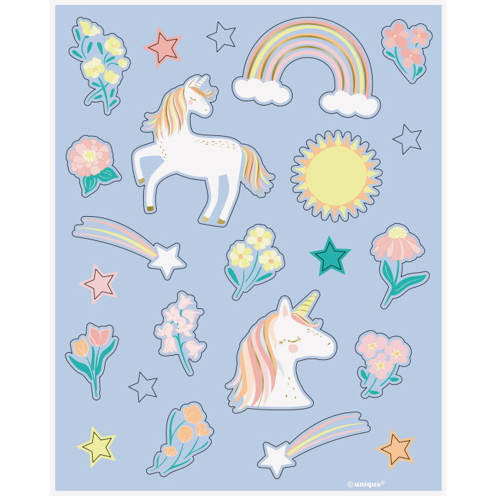 Dainty Unicorn Sticker Sheet Pack of 4 | Party Save Smile