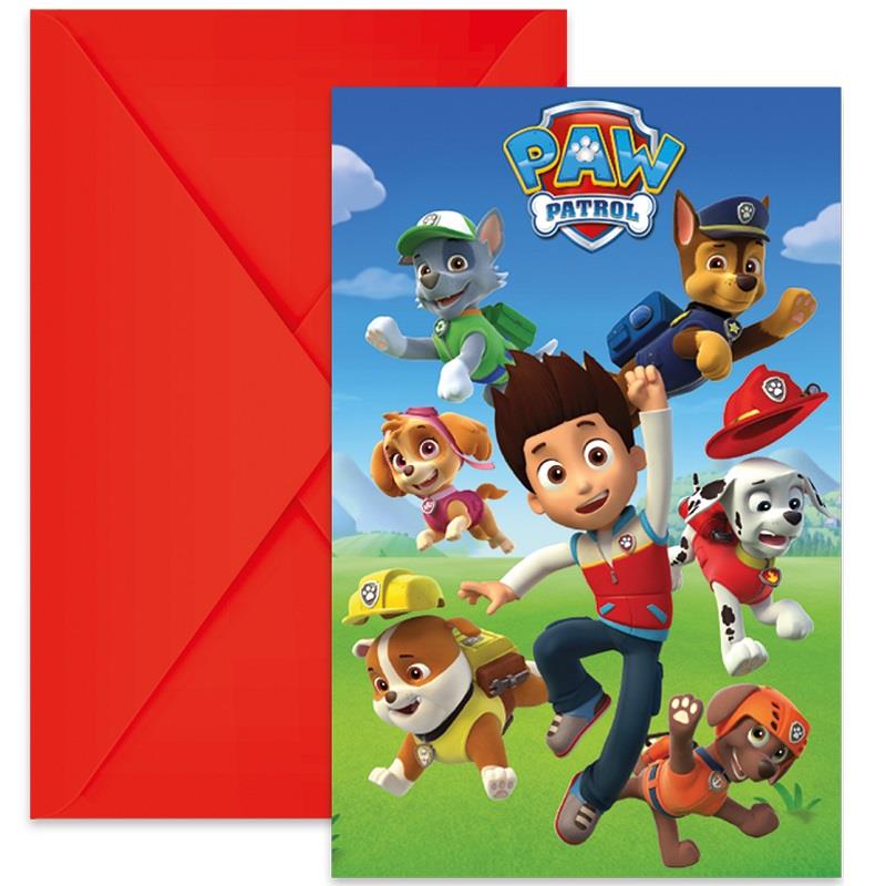 Paw Patrol Party Invitations Pack of 6 Invites | Party Save Smile