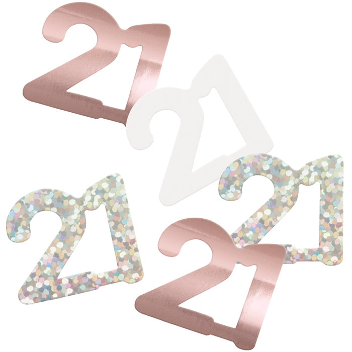 Rose Gold 21 Confetti 14g | Party Save Smile