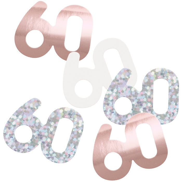 Rose Gold 60 Confetti 14 grams: 60th Confetti | Party Save Smile