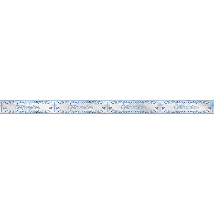 Blue Holy Cross Confirmation Foil Banner Decoration | Party Save Smile