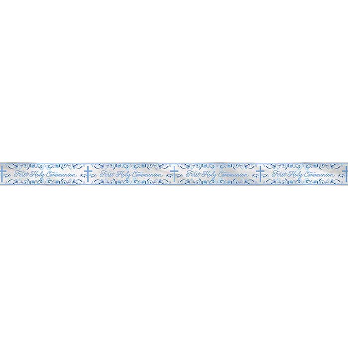 Blue Holy Cross Communion Foil Banner Decoration | Party Save Smile