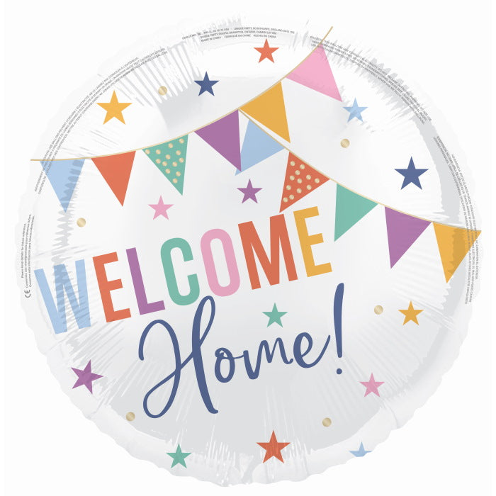 Welcome Home Bunting Foil Balloon 18 inches | Party Save Smile