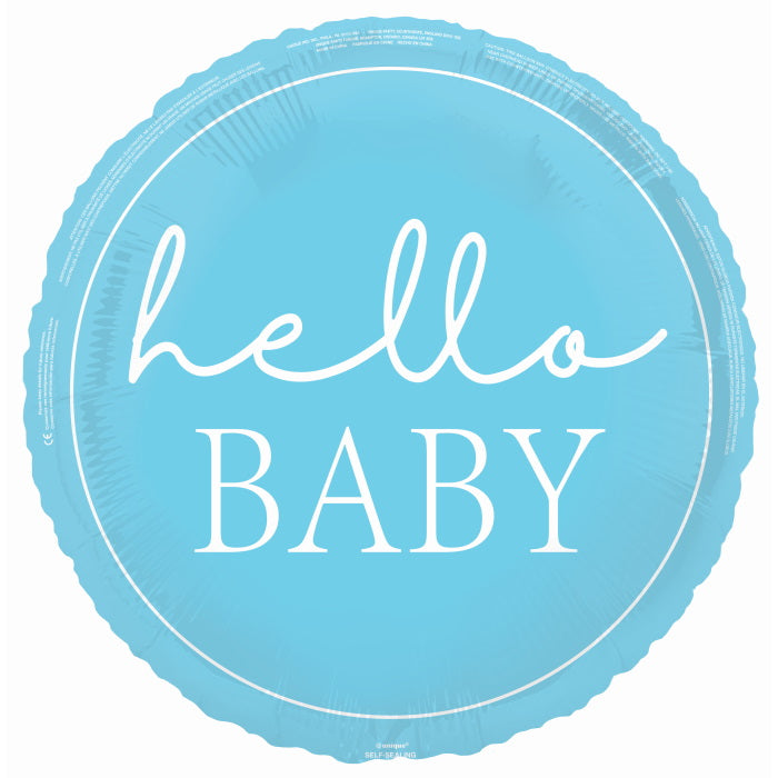 Blue Hello Baby Foil Balloon 18 inches | Party Save Smile
