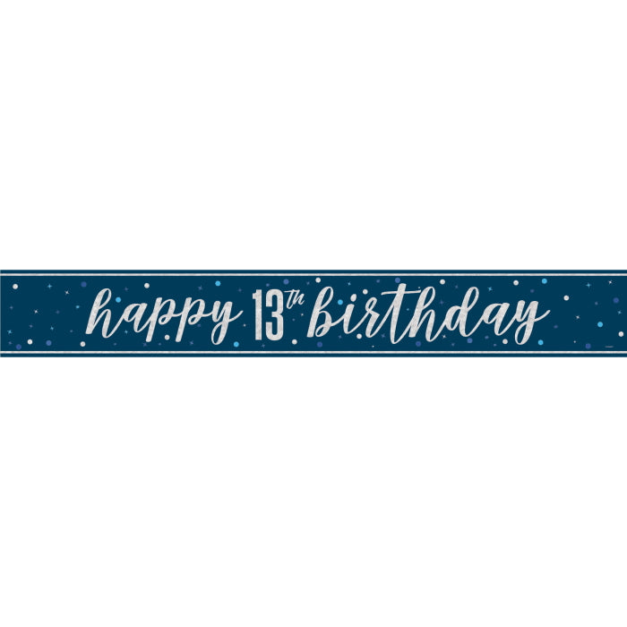 Blue Glitz 13th Birthday Pack – Teenager Banner & Decor