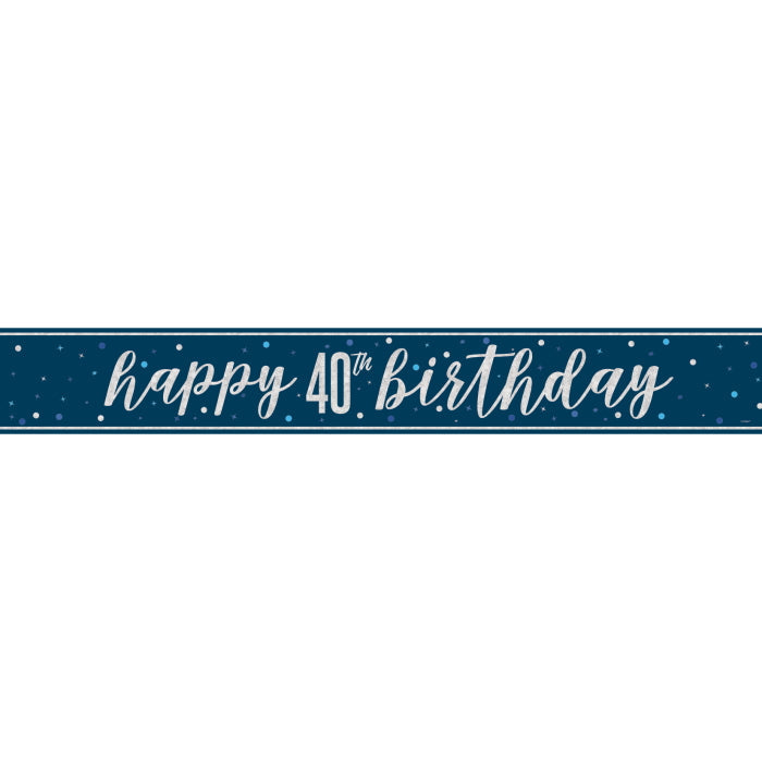Blue & Silver 40th Birthday Decorations Pack