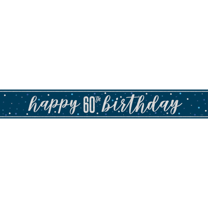 Blue Silver 60th Birthday Decoration Pack: Party Kit