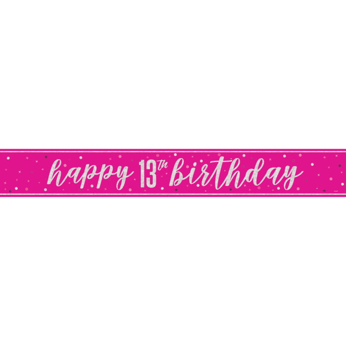 Pink Glitz 13th Birthday Party Pack – Teen Girl Banner Set