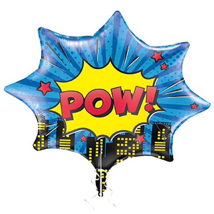 Pow Superhero Large Foil Balloon | Party Save Smile