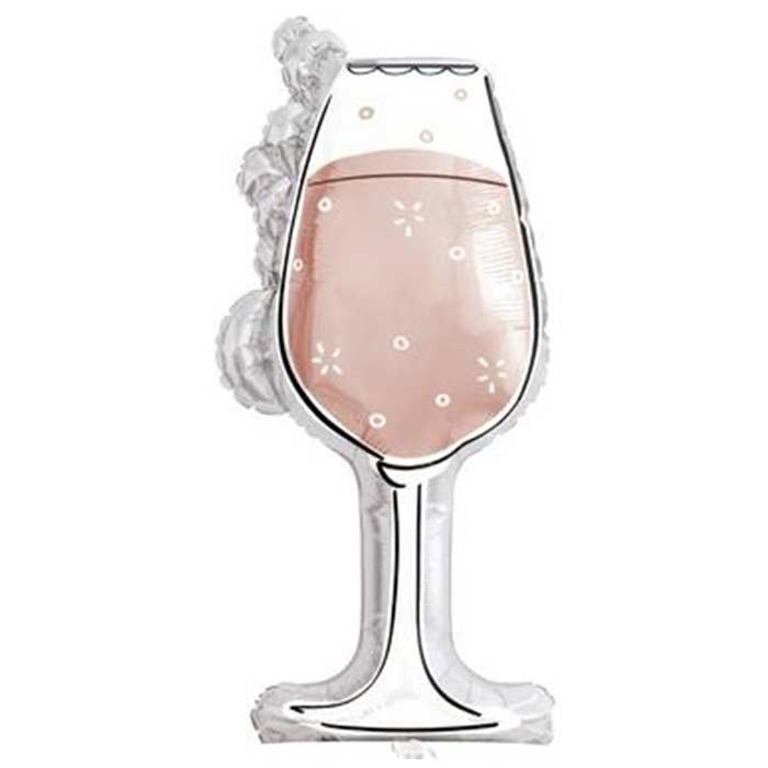 Rose Gold Wine Glass Shaped Foil Balloon | Party Save Smile