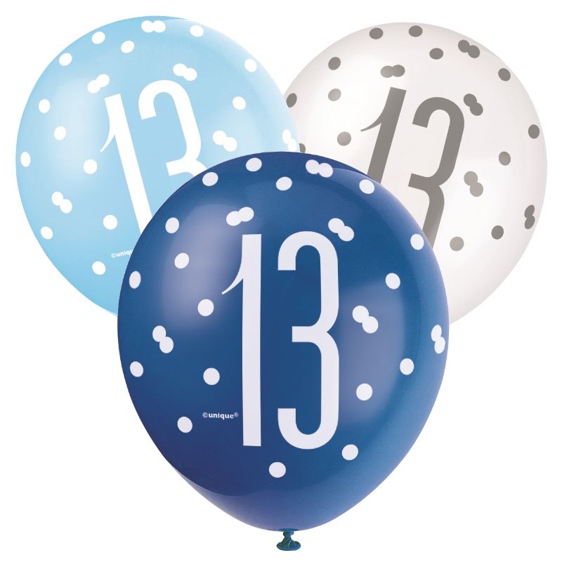 Blue Glitz 13th Birthday Pack – Teenager Banner & Decor