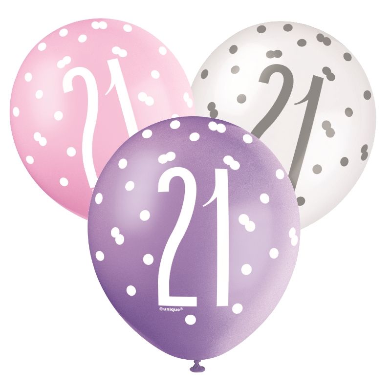 Pink Glitz 21st Birthday Party Pack: Tableware & Decoration Kit