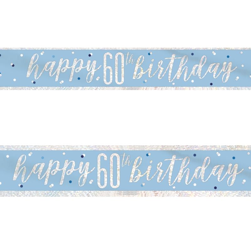 Blue Silver 60th Birthday Decoration Pack: Party Kit - Party Save Smile