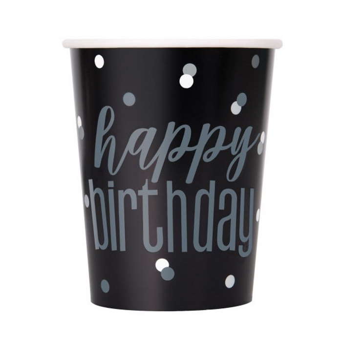 Black Glitz 21st Birthday Party Pack: Tableware Party Kit - Party Save Smile