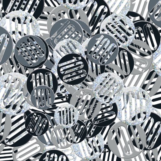 Black & Silver Age 100 Table Confetti 14 Grams | Party Save Smile