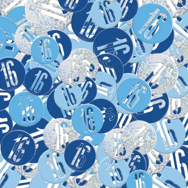 Blue & Silver 16th Birthday Confetti 14 grams | Party Save Smile