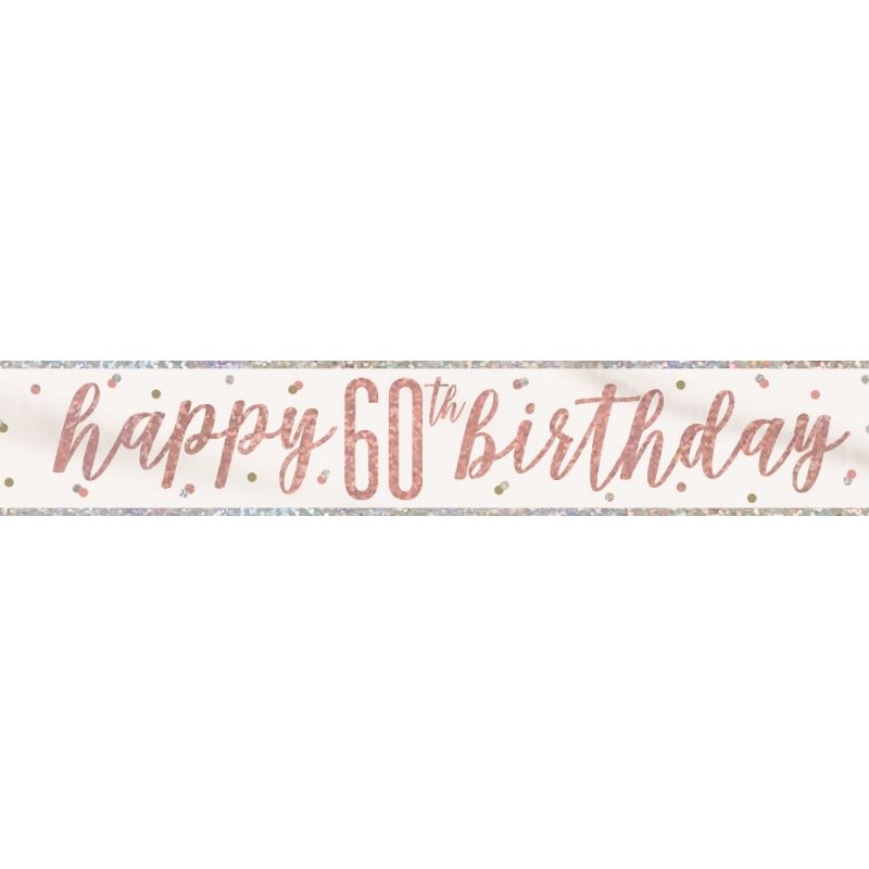 Rose Gold Glitz 60th Birthday Party Pack & Decoration Kit