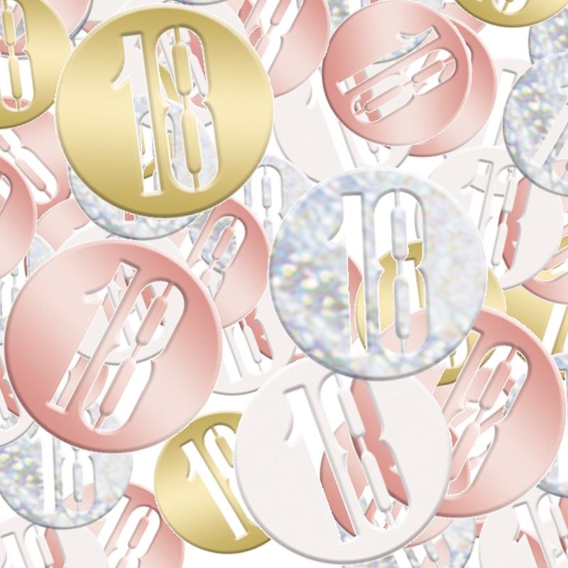 Rose Gold 18 Table Confetti 14 grams: 18th Confetti | Party Save Smile